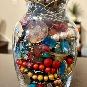 Mystery Jewelry Jar, Wearable, Costume Lot Boho, Retro, Statement - 3 Lbs.